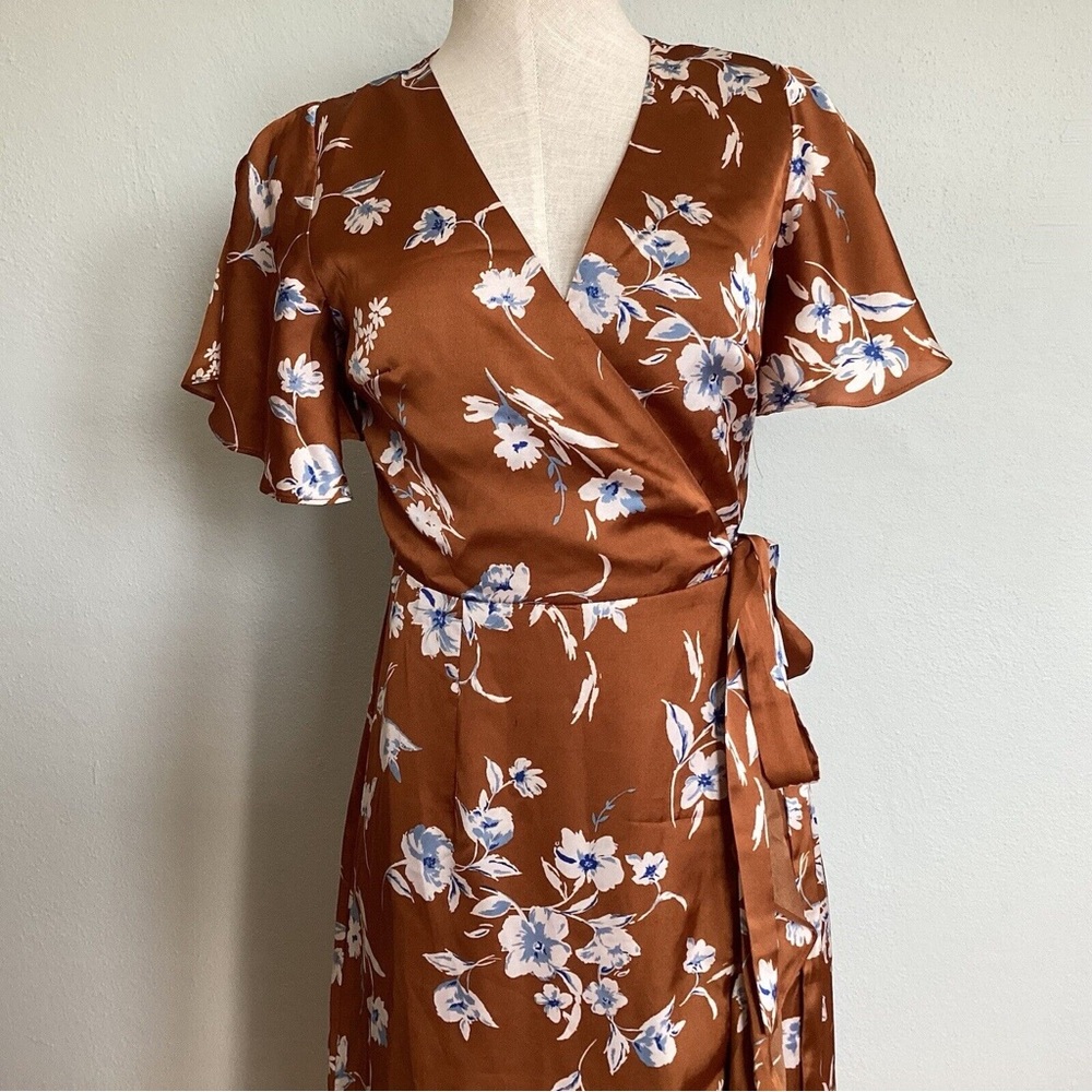 All in Love Wrap Floral short sleeve ruffle maxi Dress